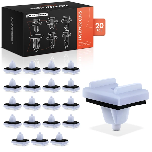 20 Pcs Nylon White Rocker Molding Clip A-Premium APRCF2030