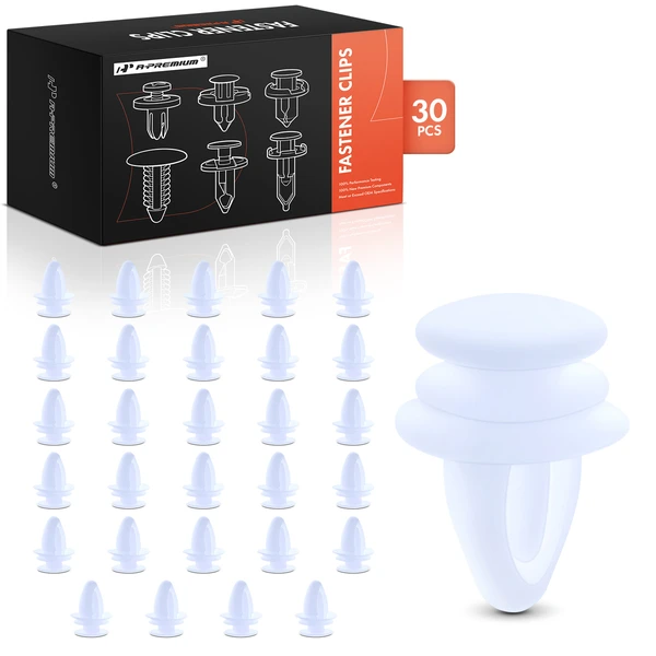 30 Pcs Nylon White Interior Trim Panel Retainer A-Premium APRCF2040