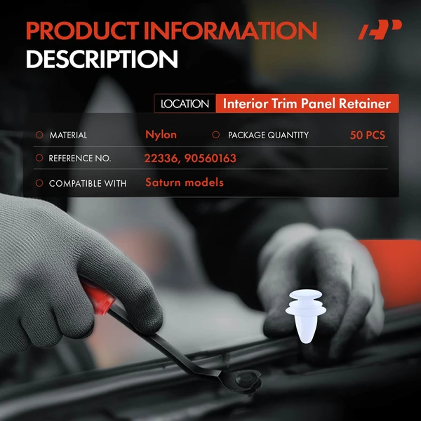 50 Pcs Nylon White Interior Trim Panel Retainer A-Premium APRCF2041