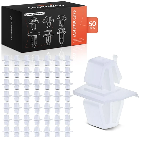 50 Pcs Nylon White Rocker Panel Molding Clip A-Premium APRCF2047