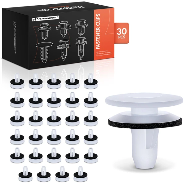 2011-2019 Hyundai Sonata 30 Pcs 6mm Nylon White Rear Lamp Molding Retainer A-Premium APRCF2058