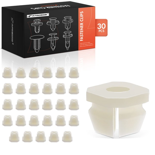 1996-2012 Chevrolet Express 1500 30 Pcs 7.9mm Nylon Natural Front Lights Retainer Clip A-Premium APRCF2568