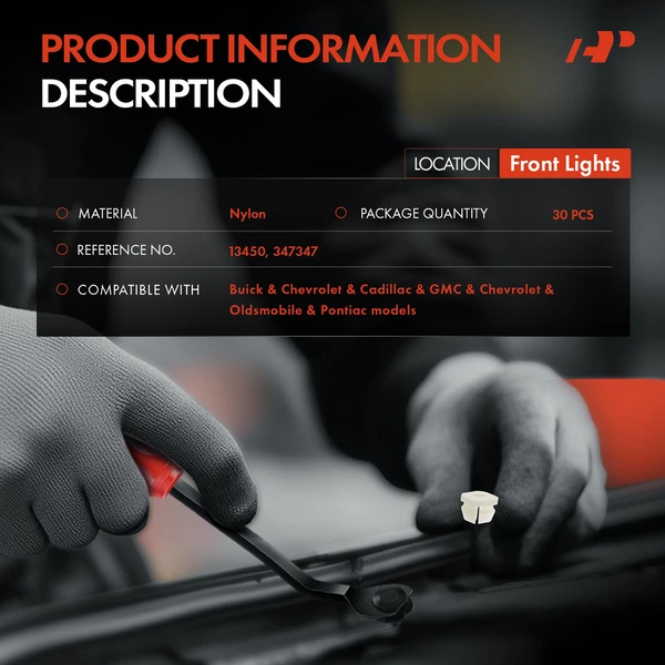 30 Pcs 7.9mm Nylon Natural Front Lights A-Premium APRCF2568