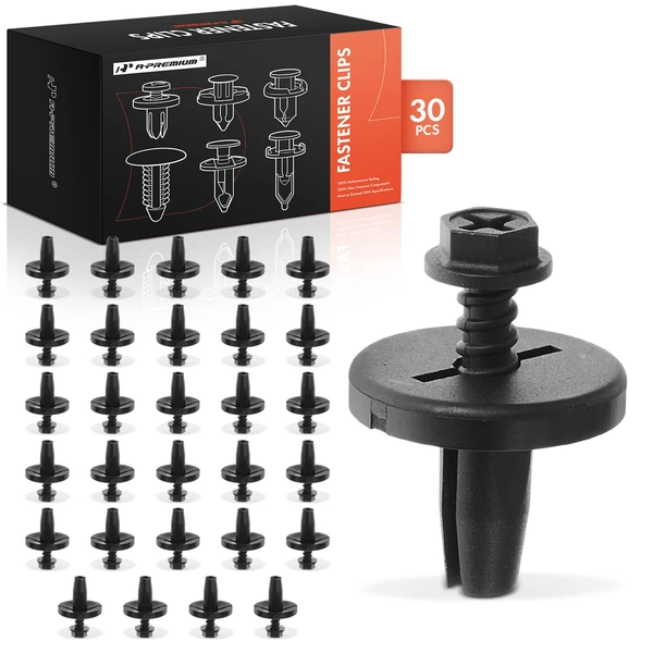 30 Pcs Nylon Black Under Hood Retainer A-Premium APRCF2580