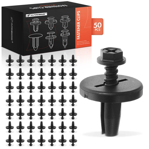 50 Pcs Nylon Black Under Hood Retainer A-Premium APRCF2581