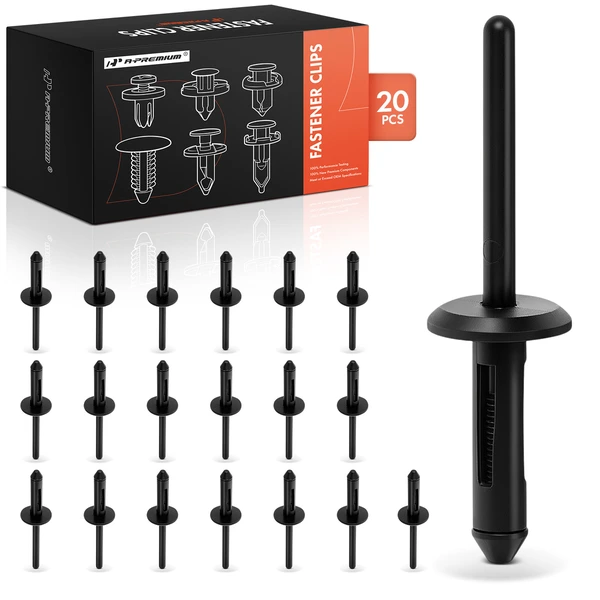 1989-1997 Ford Thunderbird 20 Pcs Nylon Black Blind Rivet Retainer Clip A-Premium APRCF2616