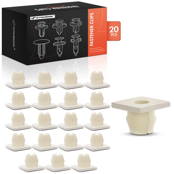 20 Pcs 7.94mm Nylon Natural Headlight Bezel Nut A-Premium APRCF2631