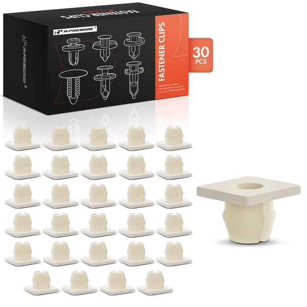 30 Pcs 7.94mm Nylon Natural Headlight Bezel Nut A-Premium APRCF2632