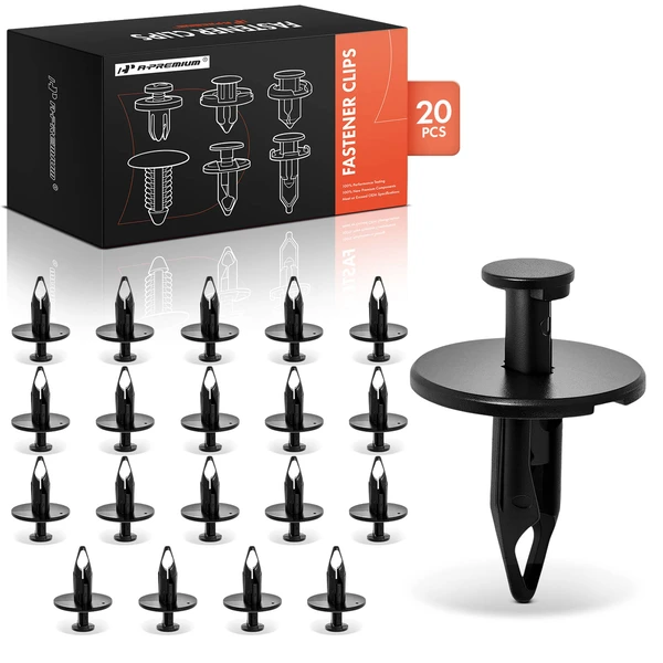 1997-1999 Jeep Wrangler 20 Pcs 7.14mm Nylon Black Exterior Body Retainer A-Premium APRCF2643