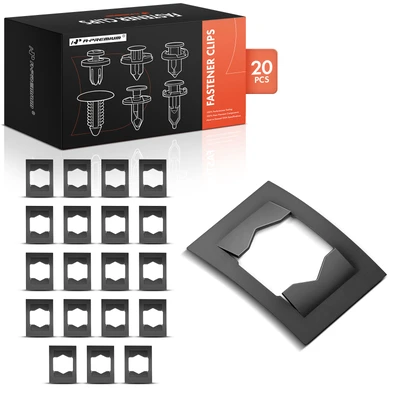 20 Pcs 7.94mm Stud Metal Front Door Hinge Pin & Flat Nut Retainer Clips