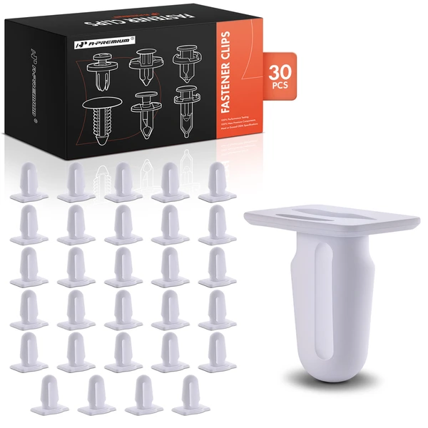 30 Pcs Nylon White Door Sill Trim Clip A-Premium APRCF2538