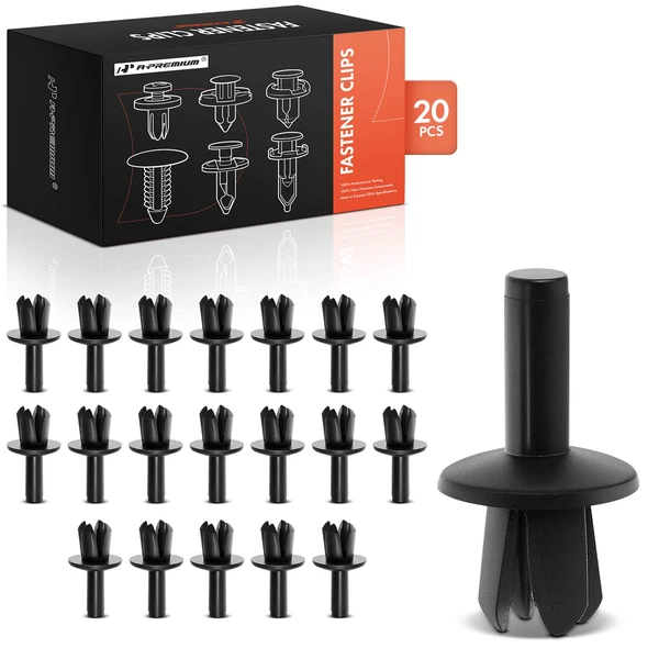 20 Pcs 5mm Nylon Black Push Type Retainer Clip A-Premium APRCF2561