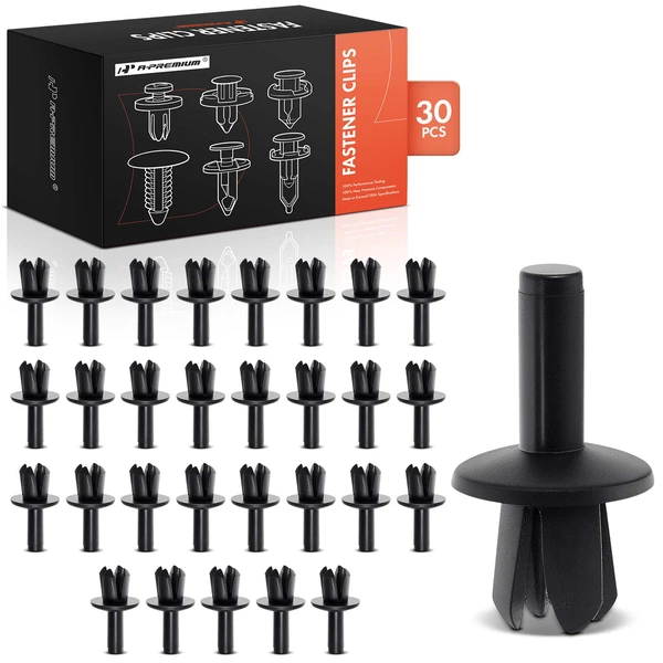 30 Pcs 5mm Nylon Black Push Type Retainer Clip A-Premium APRCF2562