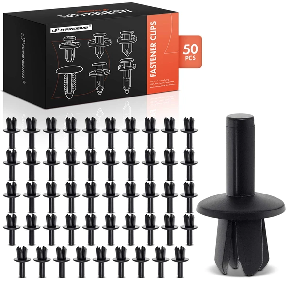 50 Pcs 5mm Nylon Black Push Type Retainer Clip A-Premium APRCF2563