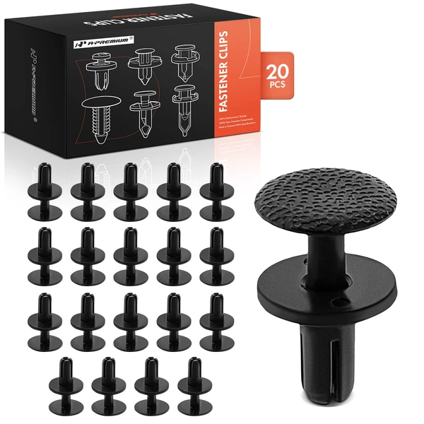 20 Pcs 6mm Nylon Black Fender Molding Retainer A-Premium APRCF2838