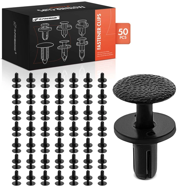 50 Pcs 6mm Nylon Black Fender Molding Retainer A-Premium APRCF2840