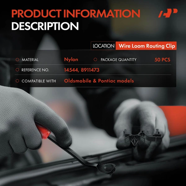 50 Pcs Nylon Black Wire Loom Routing Clip A-Premium APRCF2843