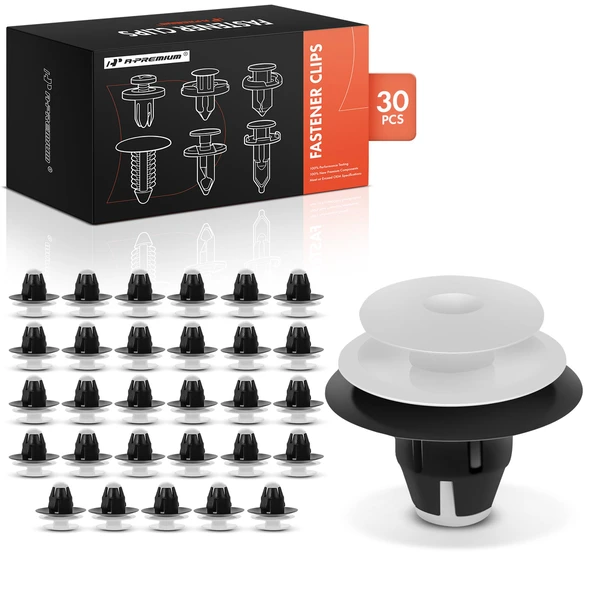 30 Pcs Nylon Black & White Liftgate & Quarter Trim Panel Clip A-Premium APRCF2854