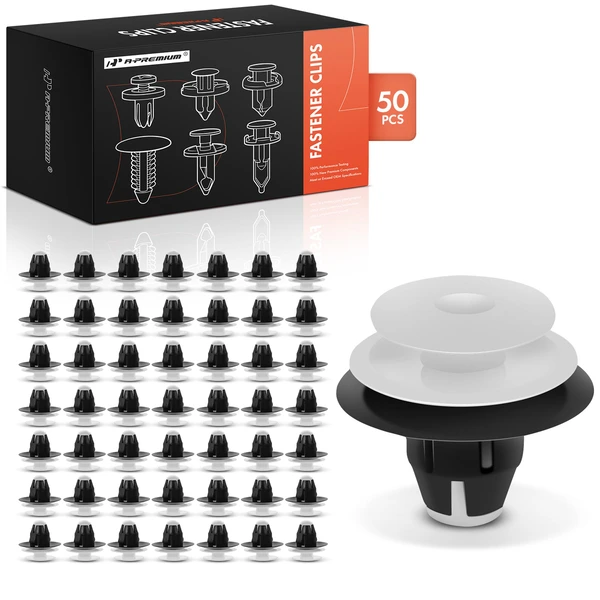 50 Pcs Nylon Black & White Liftgate & Quarter Trim Panel Clip A-Premium APRCF2855