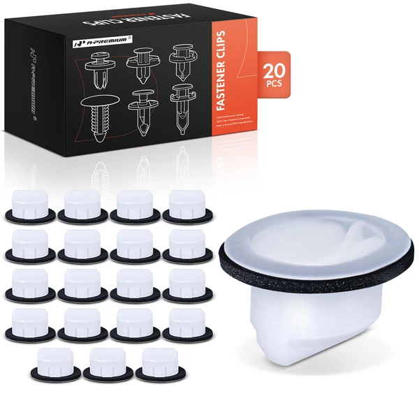 20 Pcs 13.5 x 17mm Nylon White Side Panel Retainer A-Premium APRCF2856