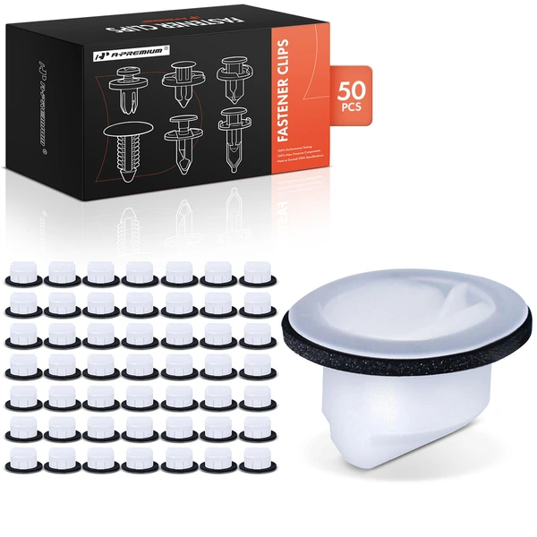 50 Pcs 13.5 x 17mm Nylon White Side Panel Retainer A-Premium APRCF2858