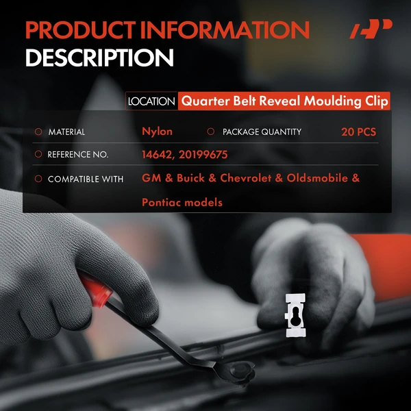 20 Pcs Nylon White Quarter Belt Reveal Molding Clip A-Premium APRCF2862