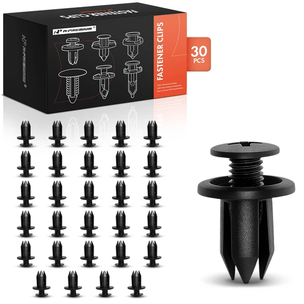 1990 Mazda 323 30 Pcs 7mm Nylon Black Fender Retainer A-Premium APRCF2878