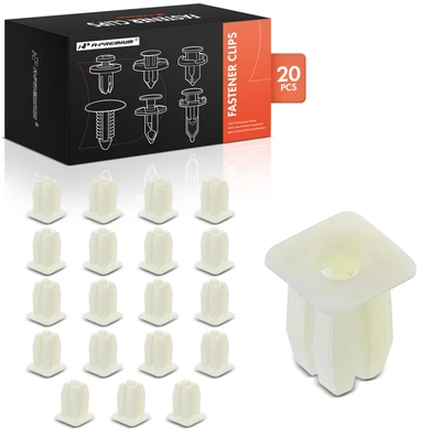 20 Pcs 6.35mm White Nylon Fender Bumper Retainer Clip
