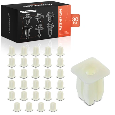 30 Pcs 6.35mm White Nylon Fender Bumper Retainer Clip