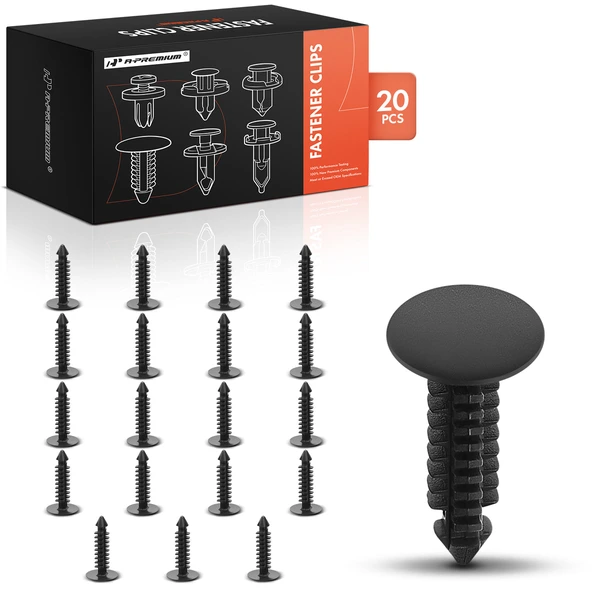 1986-2005 2008-2009 Mercury Sable 20 Pcs 6.35mm Nylon Black Engine Mount Heat Shield Retainer A-Premium APRCF2919