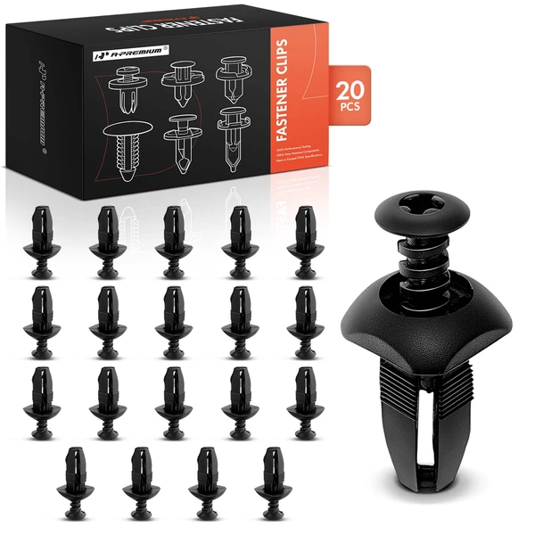 1999-2004 Oldsmobile Alero 20 Pcs 6.35mm Nylon Black Fascia & Trim & Grille Retainer A-Premium APRCF2934