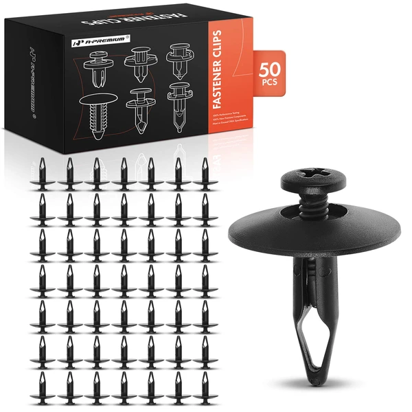 1987-1988 Ford Thunderbird 50 Pcs 7.9375mm Nylon Black Push Type Retainer Clip A-Premium APRCF2948