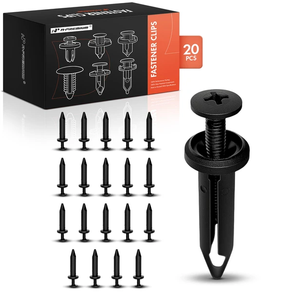 1998-2004 Dodge Intrepid 20 Pcs 7.14mm Nylon Black Push Type Retainer Clip A-Premium APRCF2949