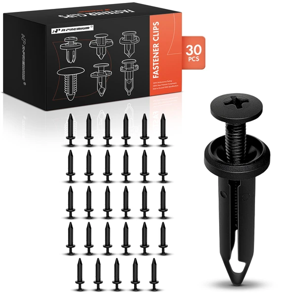 1998-2004 Dodge Intrepid 30 Pcs 7.14mm Nylon Black Push Type Retainer Clip A-Premium APRCF2950