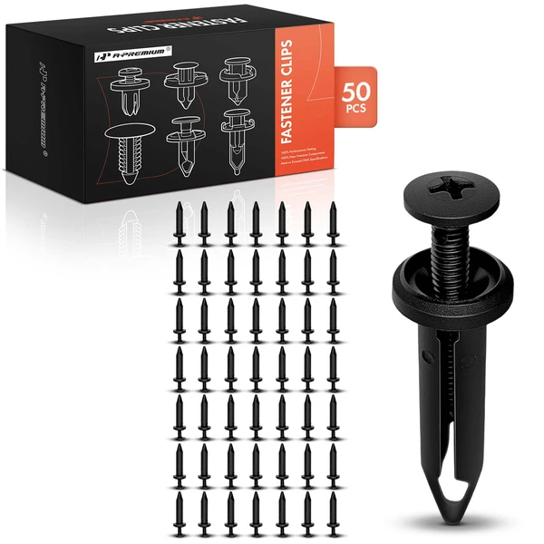 1998-2004 Dodge Intrepid 50 Pcs 7.14mm Nylon Black Push Type Retainer Clip A-Premium APRCF2951