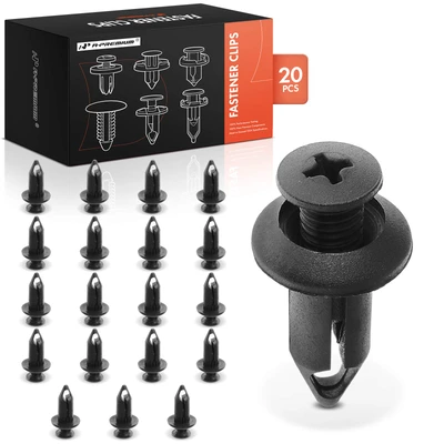 20 Pcs 7.94mm Black Nylon Fender Bumper Retainer Clips