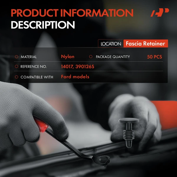1984-1986 1991-1994 Mercury Capri 50 Pcs Nylon Black Fascia Retainer A-Premium APRCF2678