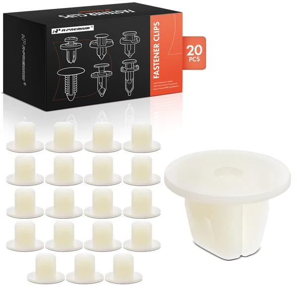 20 Pcs 9 x 9mm Nylon White Molding Grommet Clip Nut A-Premium APRCF2721