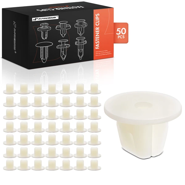 2004-2006 Scion xB 50 Pcs 9 x 9mm Nylon White Molding Grommet Clip Nut A-Premium APRCF2723