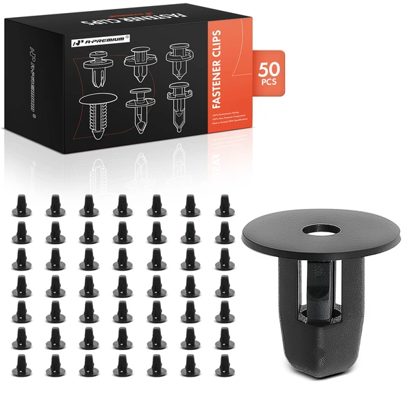 50 Pcs 8 x 8mm Nylon Black Fender Liner Screw Grommet A-Premium APRCF2729