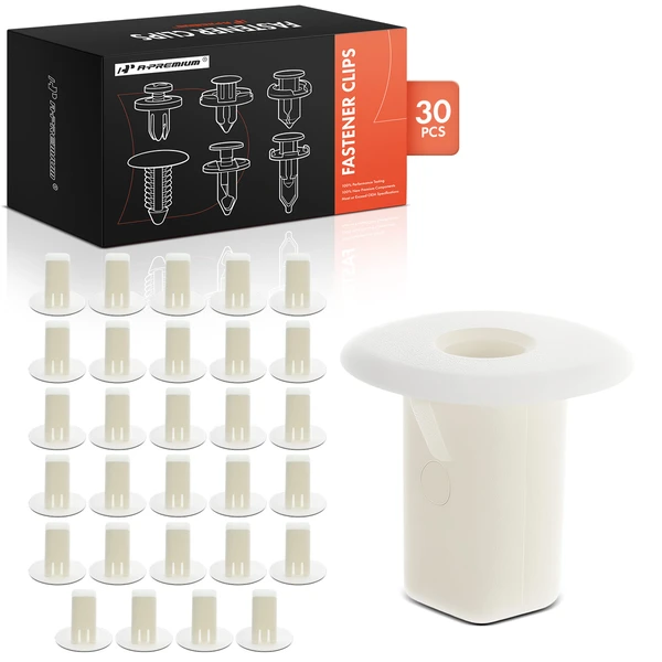 1992-2000 Lexus SC300 30 Pcs 8 x 8mm Nylon White Screw Grommet A-Premium APRCF2743