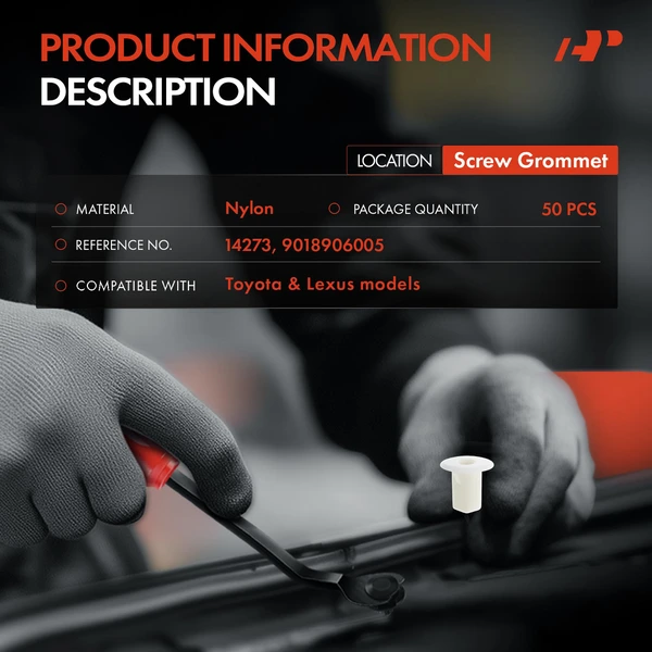 50 Pcs 8 x 8mm Nylon White Screw Grommet A-Premium APRCF2744