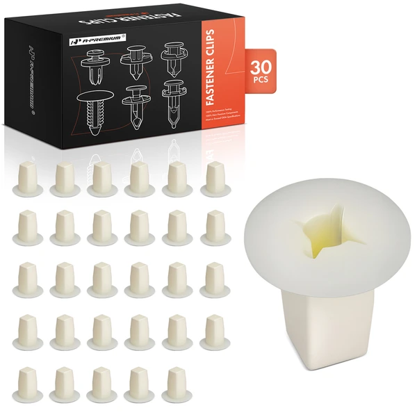 1991-2002 Mitsubishi Mirage 30 Pcs 8.5 x 8.5mm Nylon White Screw Grommet A-Premium APRCF2749