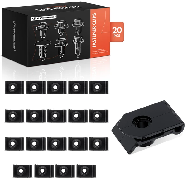 1979-1995 Toyota Pickup 20 Pcs Nylon Black U-Nut Hood Clip A-Premium APRCF2751
