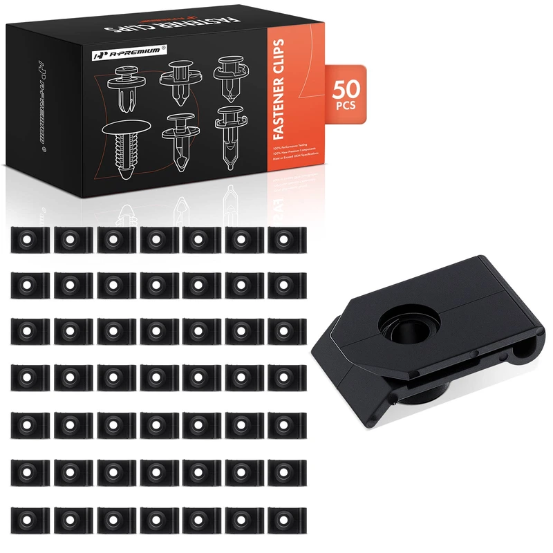 50 Pcs Nylon Black U-Nut Hood Clip A-Premium APRCF2753