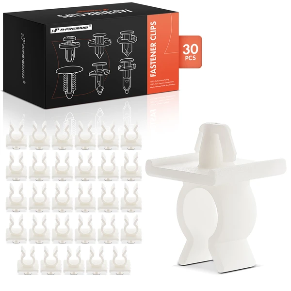 30 Pcs 8mm Nylon White Hood Prop Rod Clip A-Premium APRCF2806