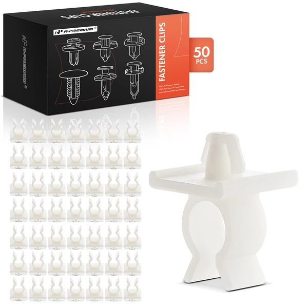 1995-1997 Nissan Pickup 50 Pcs 8mm Nylon White Hood Prop Rod Clip A-Premium APRCF2807