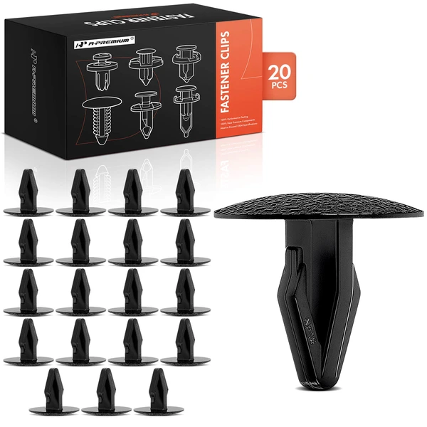 20 Pcs Nylon Black Retainer Clip A-Premium APRCF2820