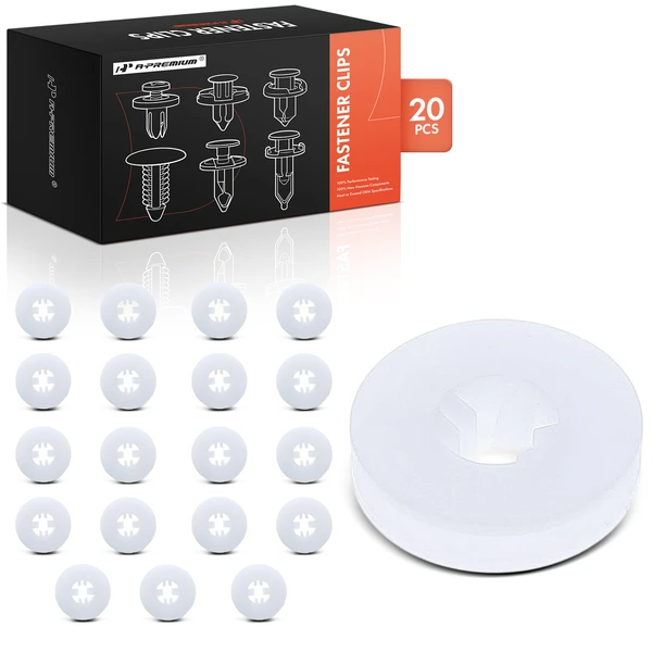 2002-2008 Mini Cooper 20 Pcs Nylon White Wheel Opening Molding Clip A-Premium APRCF3369