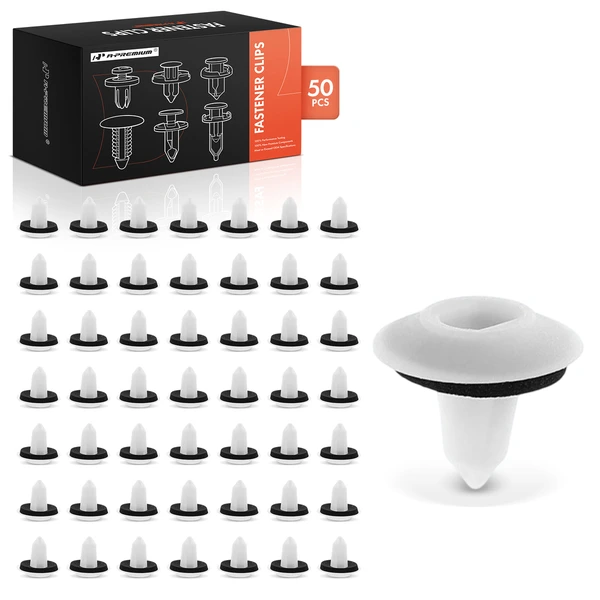 2022-2024 BMW iX 50 Pcs 8.5mm Nylon White Trim Clip A-Premium APRCF3377